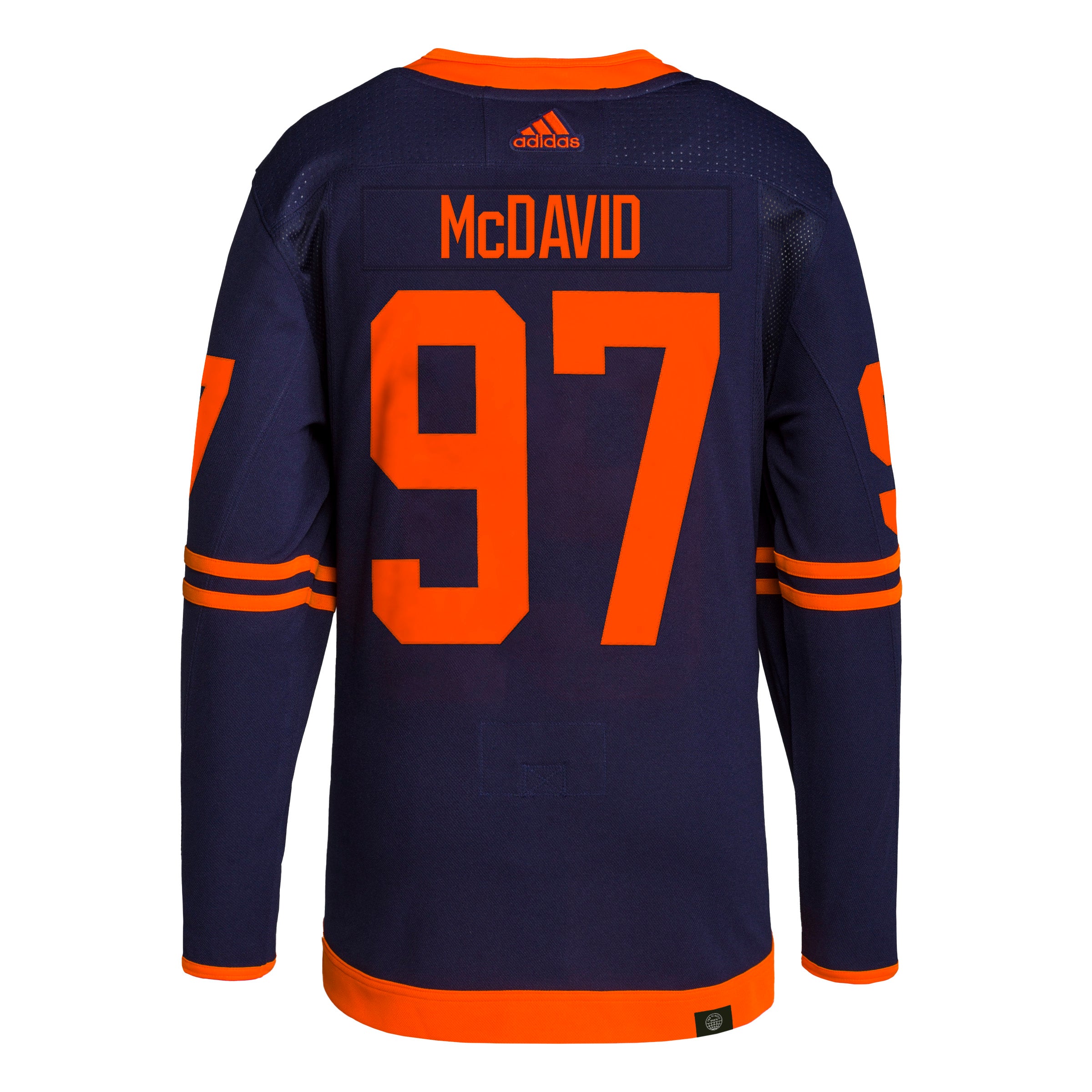 Connor McDavid Autographed & Inscribed “6X All-Star” Navy Primegreen Adidas  Edmonton Oilers Alternate Jersey