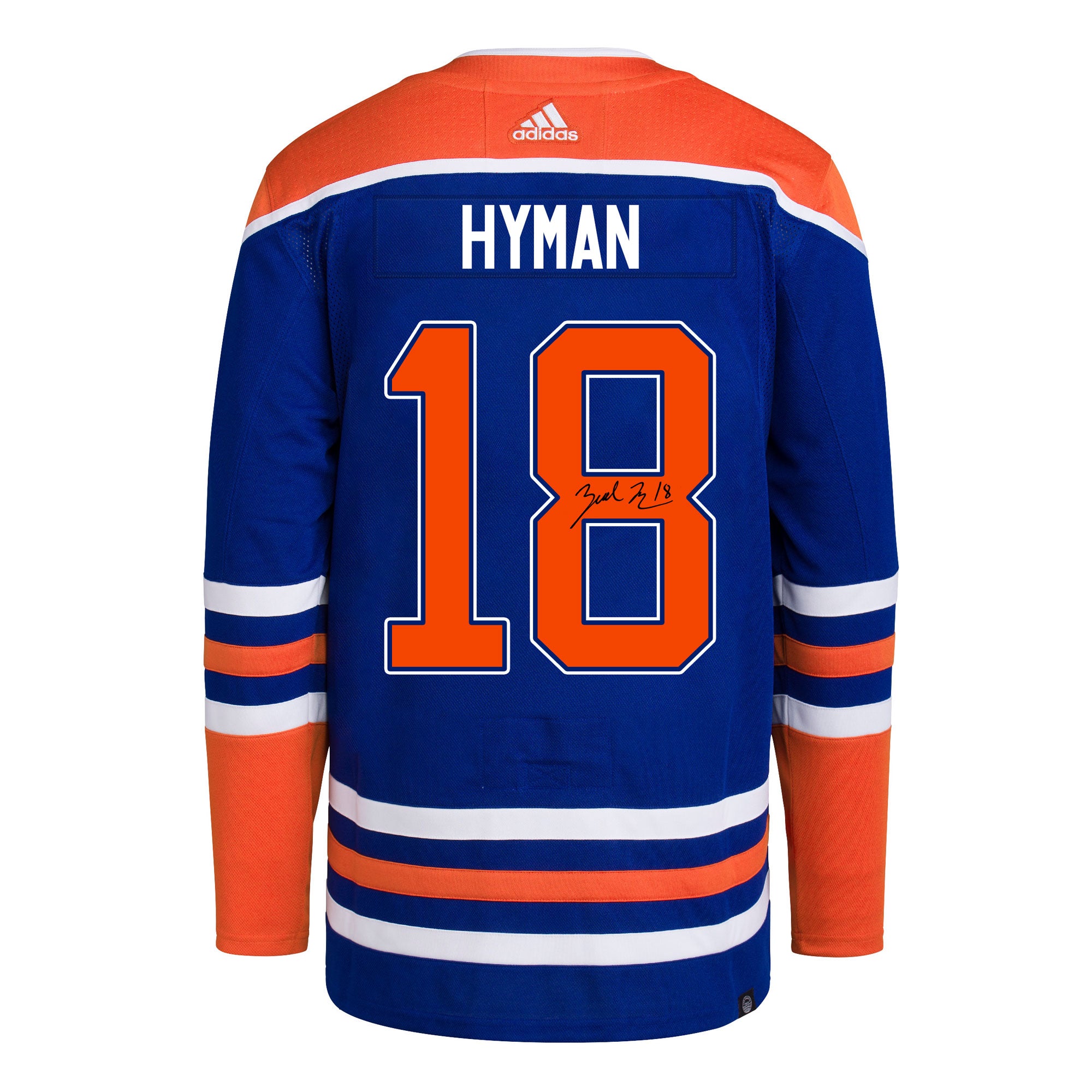 Zach Hyman Edmonton Oilers Autographed Fanatics Authentic Royal White Authentic  Jersey