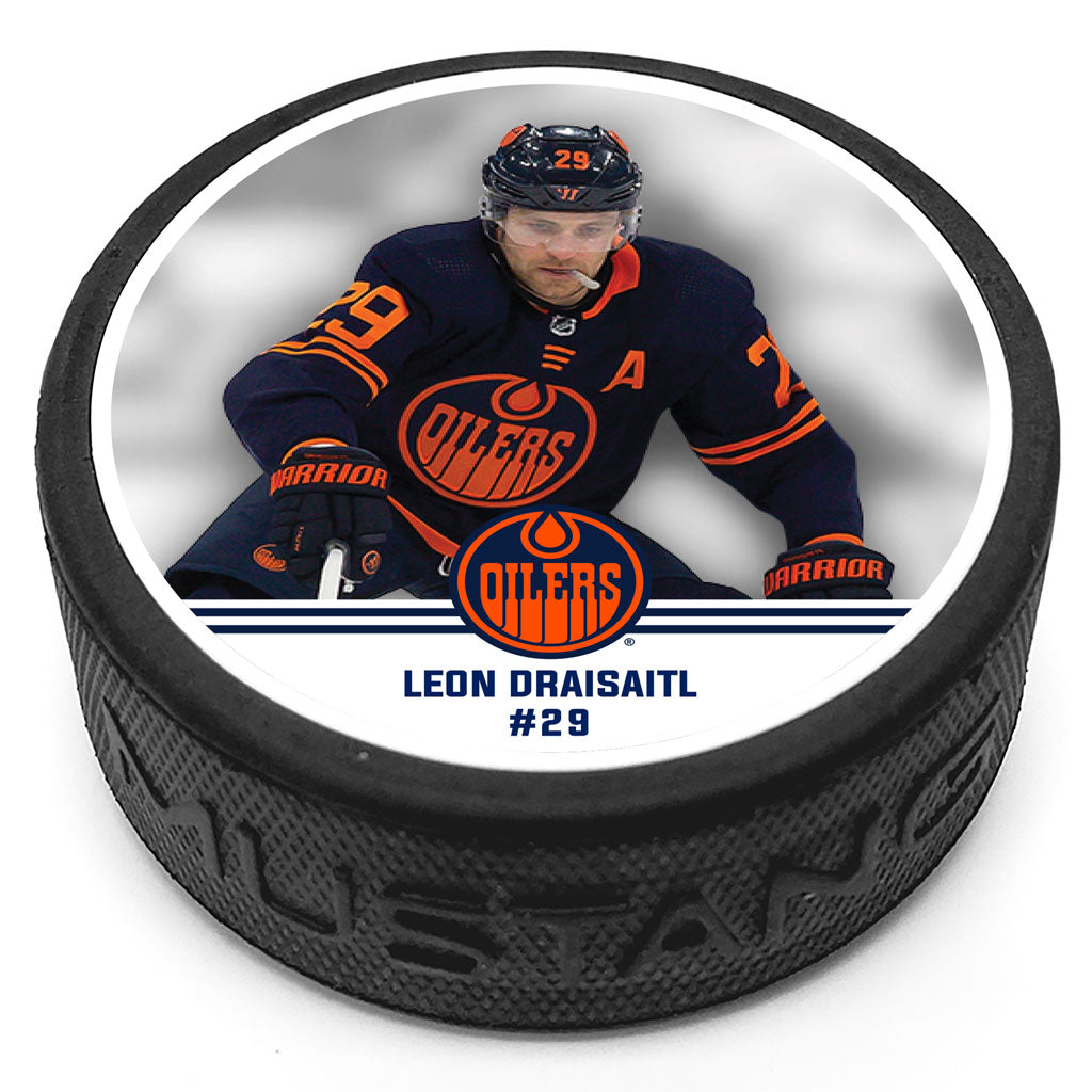 Leon Draisaitl Edmonton Oilers Signed 2022-23 Reverse Retro Hockey Puck  793395204176