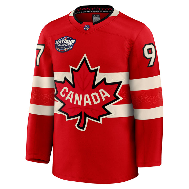 Connor McDavid Team Canada 2025 4 Nations Face-Off Fanatics Premium Red Jersey