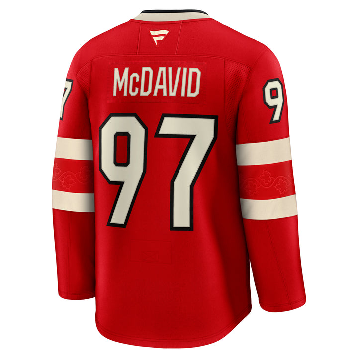 Connor McDavid Team Canada 2025 4 Nations Face-Off Fanatics Premium Red Jersey