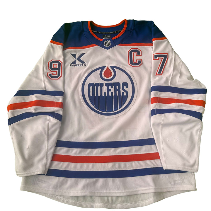 Connor McDavid Edmonton Oilers Game Worn Jersey - 2024-25 White Set #1A - C00192