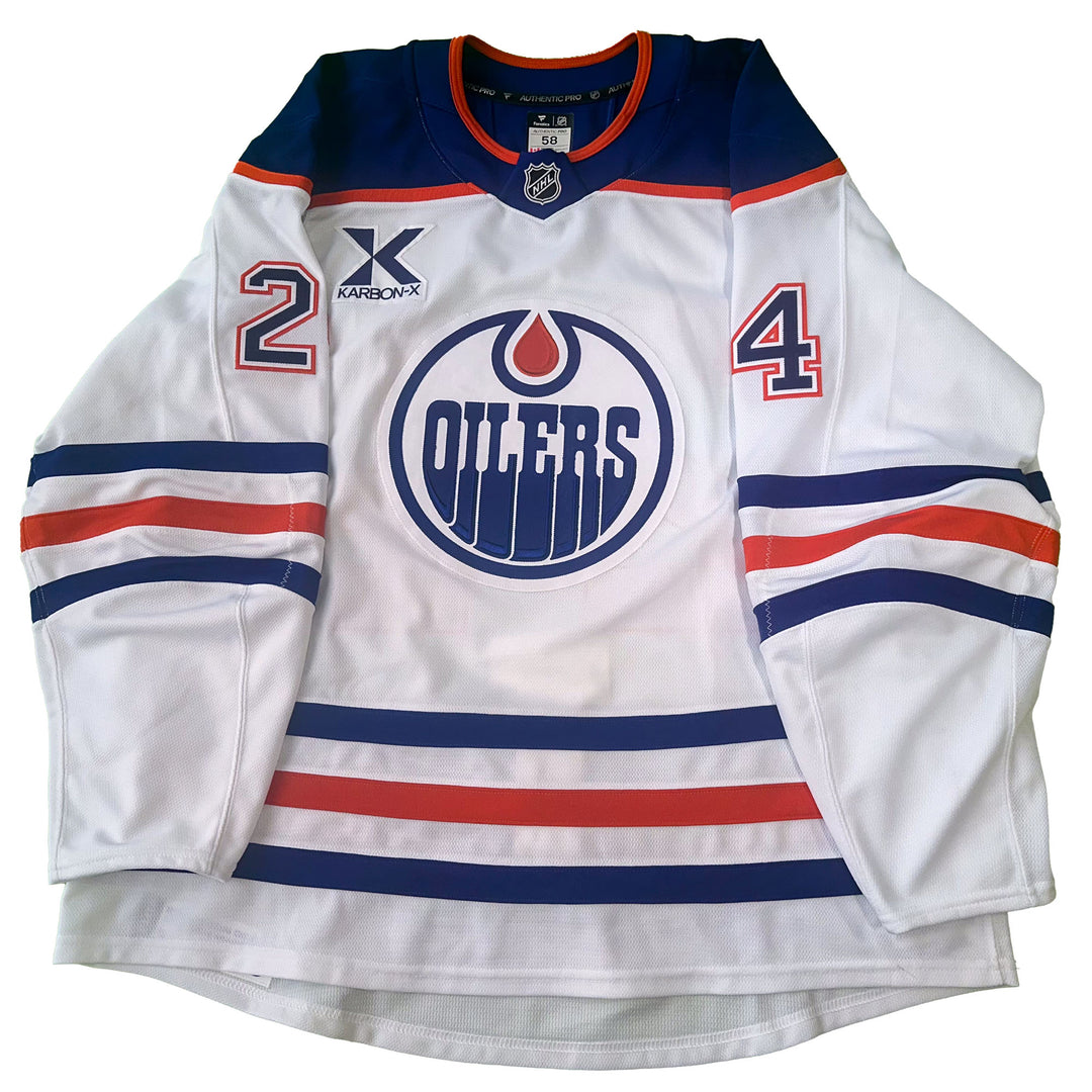 Travis Dermott Edmonton Oilers Game Worn Jersey - 2024-25 White Set #1 - C00175