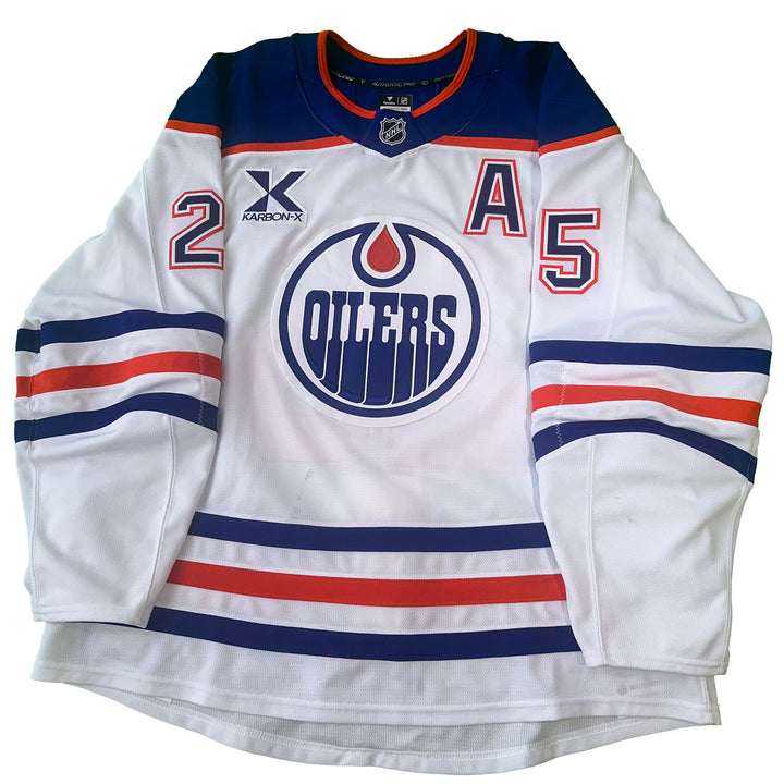 Darnell Nurse Edmonton Oilers Game Worn Jersey - 2024-25 White Set #1 - C00176