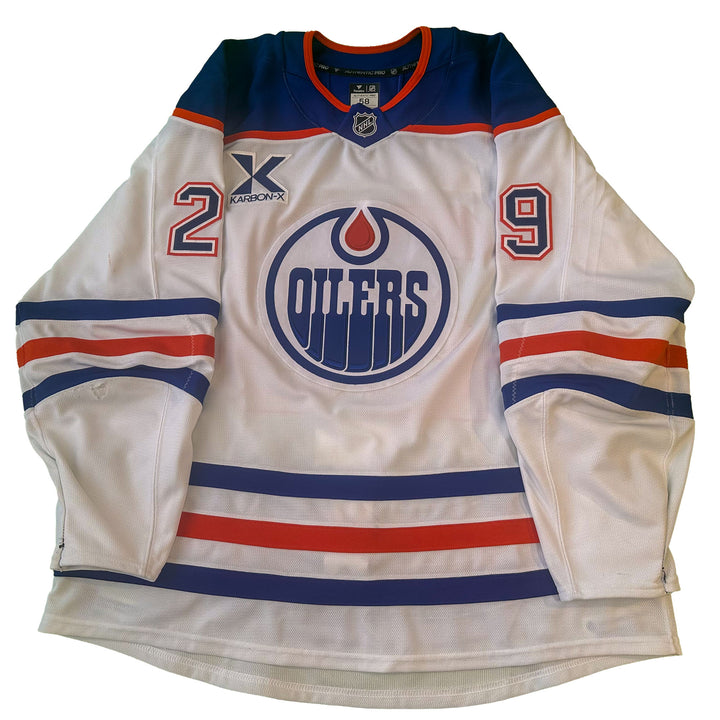 Leon Draisaitl Edmonton Oilers Game Worn Jersey - 2024-25 White Set #1 - C00181