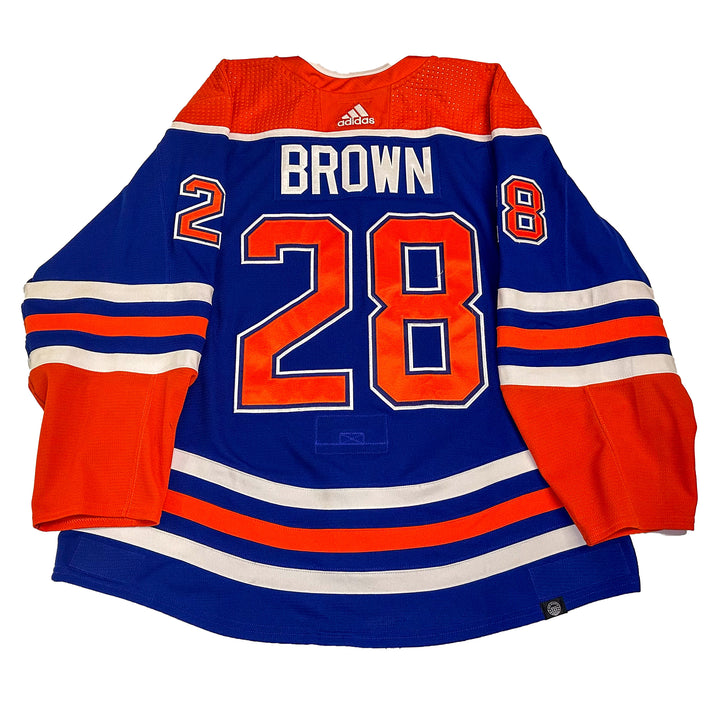 Connor Brown Edmonton Oilers Game Worn Jersey - 2023-24 Royal Blue Set #3 - B00444