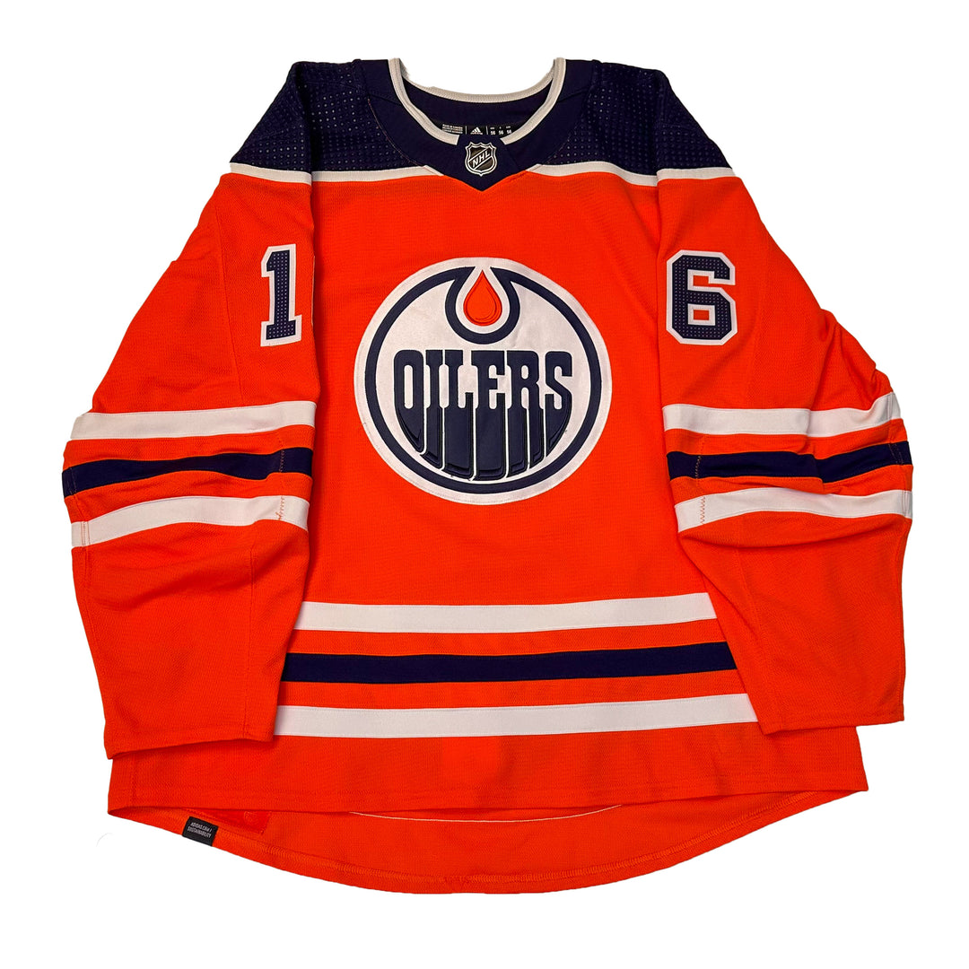 Tyler Benson Edmonton Oilers Game Worn Jersey - 2021-22 Orange Set #1 - U05703