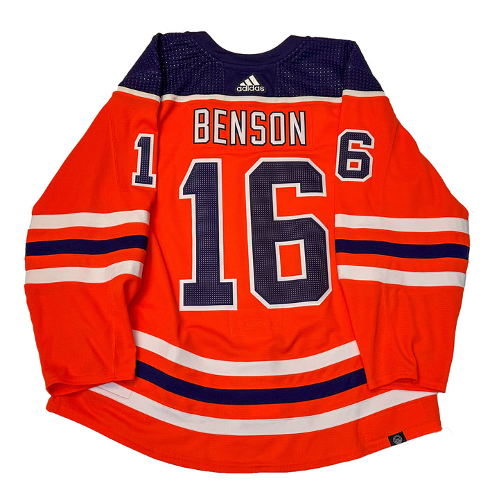 Tyler Benson Edmonton Oilers Game Worn Jersey - 2021-22 Orange Set #1 - U05703