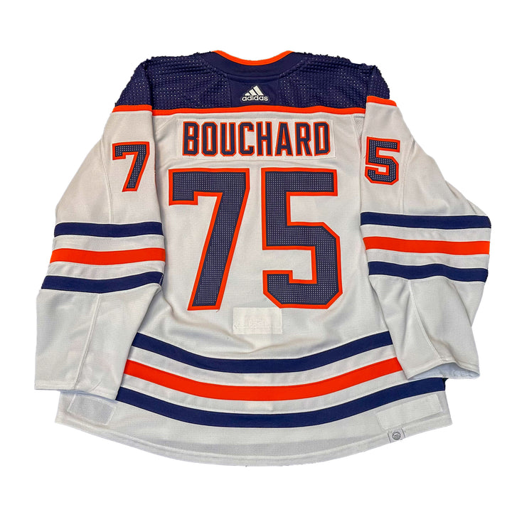 Evan Bouchard Edmonton Oilers Game Worn Jersey - 2021-22 White Set #1 - U05737