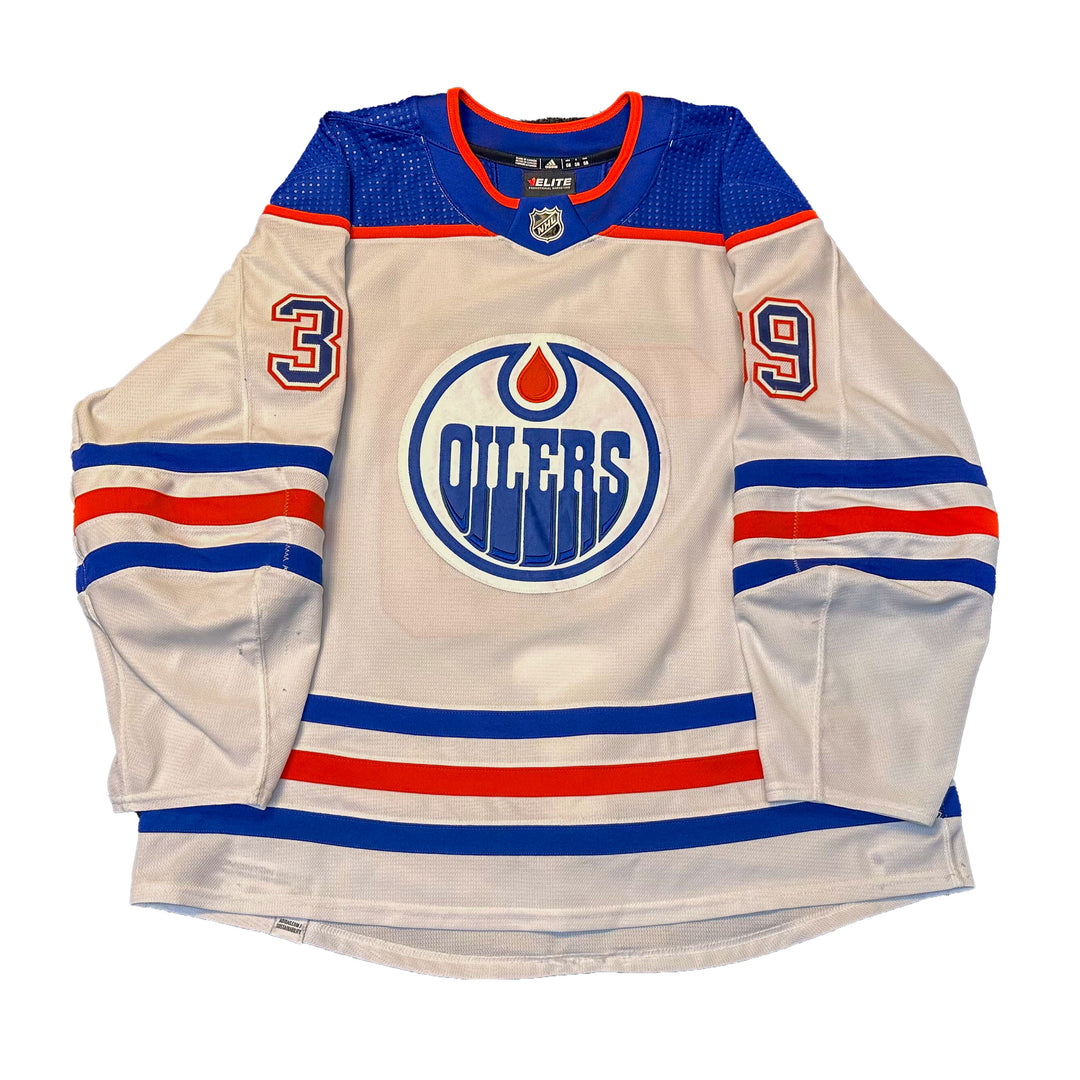 Sam Carrick Edmonton Oilers Game Worn Jersey - 2023-24 White Set #3 - B00509