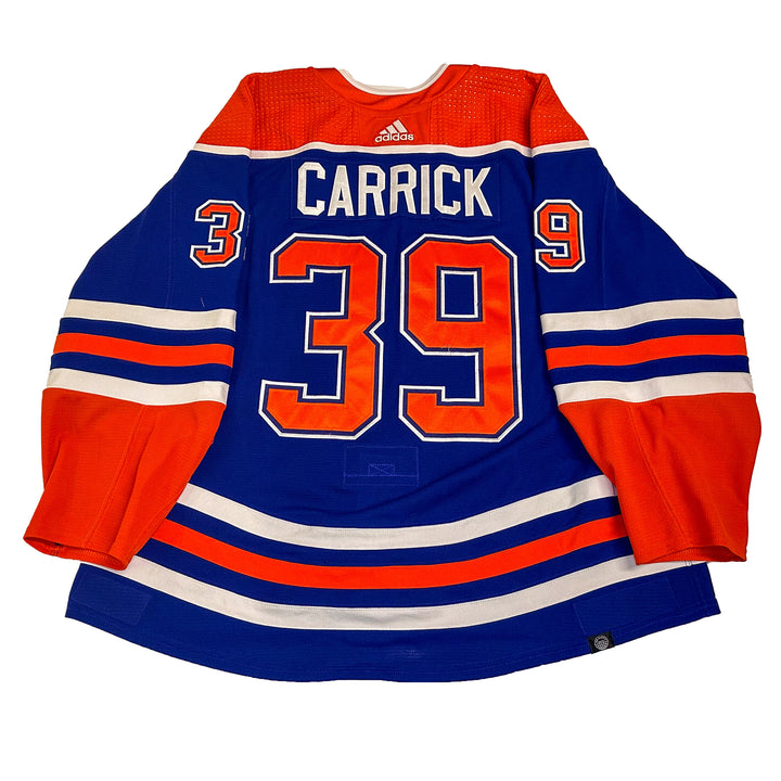 Sam Carrick Edmonton Oilers Game Worn Jersey - 2023-24 Royal Blue Set #3 - B00515