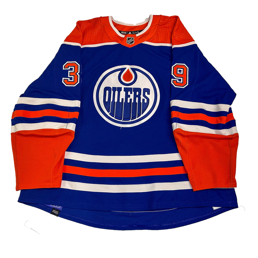 Sam Carrick Edmonton Oilers Game Worn Jersey - 2023-24 Royal Blue Set #3 - B00515