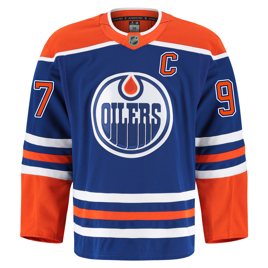 Connor McDavid Edmonton Oilers Fanatics Authentic Pro On Ice Royal Blue Home Jersey