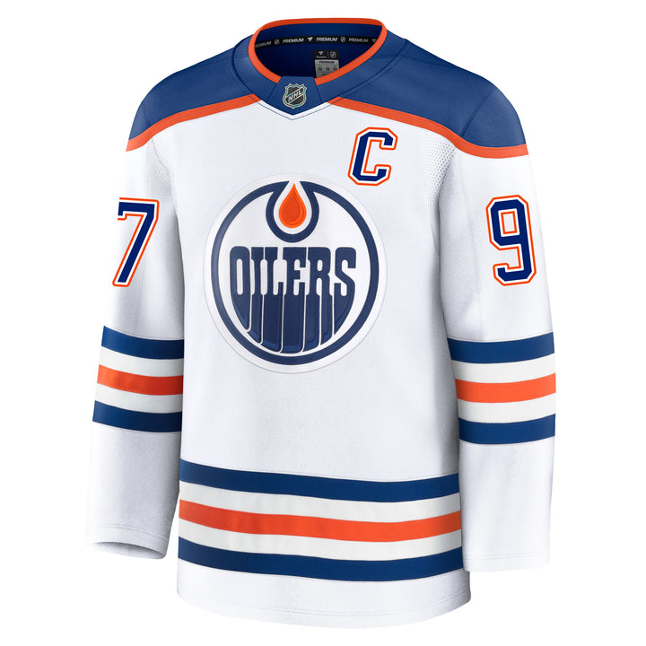 Connor McDavid Edmonton Oilers Fanatics Premium White Away Jersey