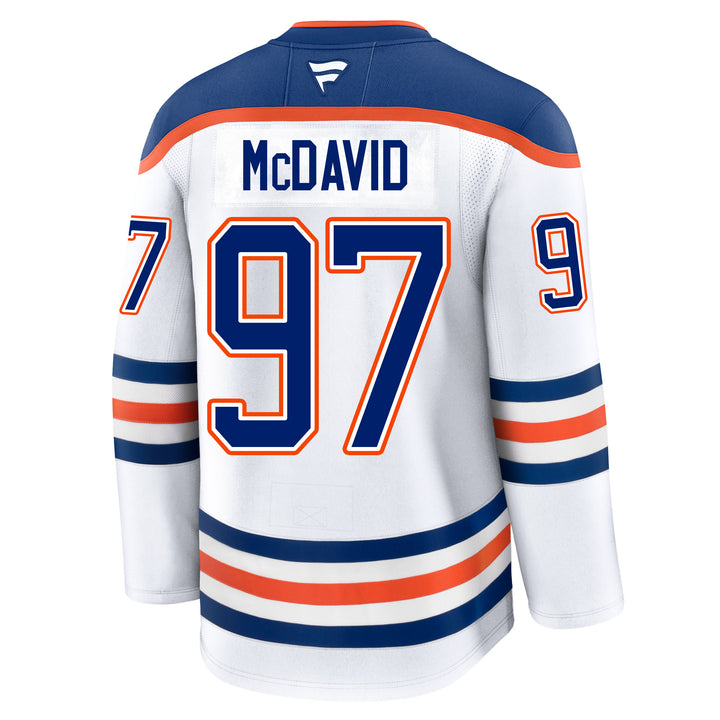 Connor McDavid Edmonton Oilers Fanatics Premium White Away Jersey