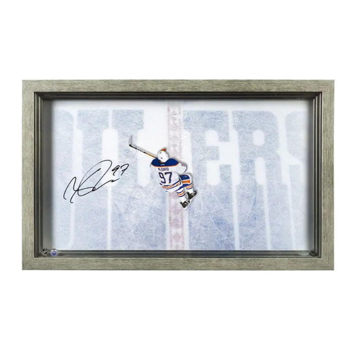 Connor McDavid Edmonton Oilers Signed 30.5"x18.5" Great from Above Acrylic Display