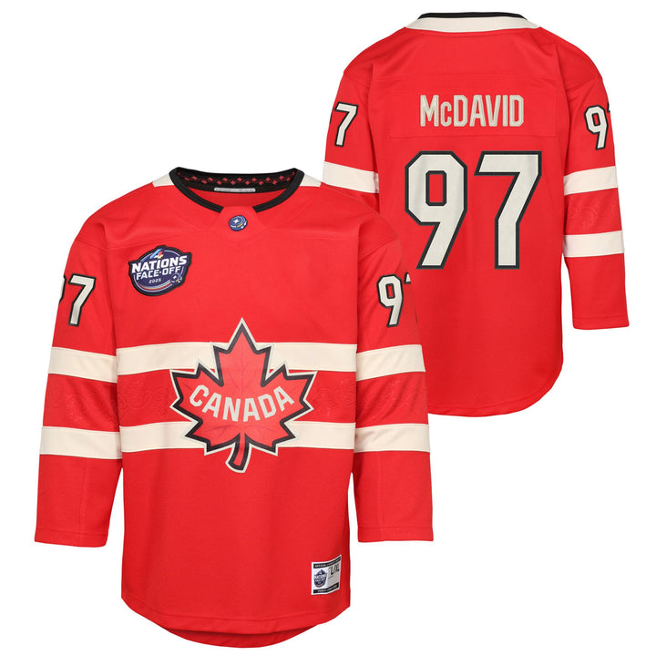 Connor McDavid Team Canada 2025 4 Nations Face-Off Youth Outerstuff Red Blank Jersey