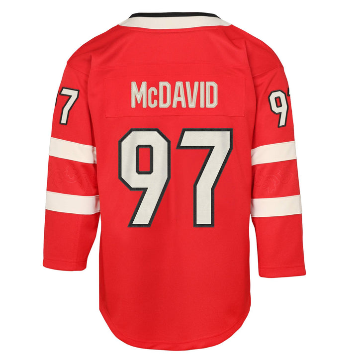 Connor McDavid Team Canada 2025 4 Nations Face-Off Youth Outerstuff Red Blank Jersey