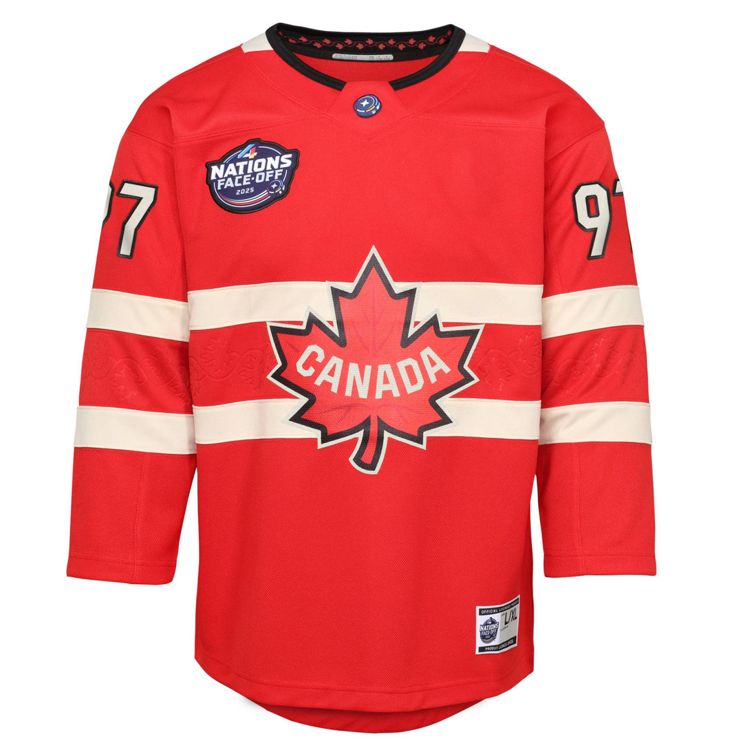 Connor McDavid Team Canada 2025 4 Nations Face-Off Youth Outerstuff Red Blank Jersey