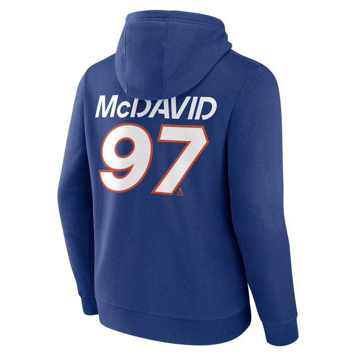 Connor McDavid Edmonton Oilers 2024-25 Fanatics Authentic Pro Blue Name & Number Hoodie