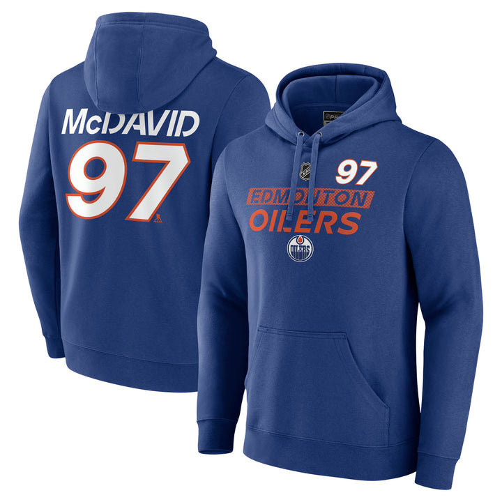 Connor McDavid Edmonton Oilers 2024-25 Fanatics Authentic Pro Blue Name & Number Hoodie