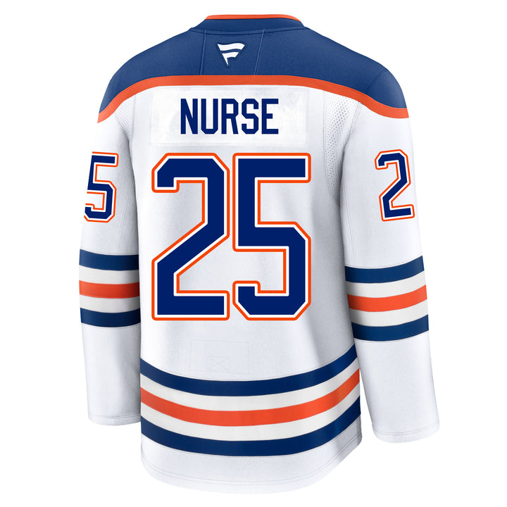 Darnell Nurse Edmonton Oilers Fanatics Premium White Away Jersey