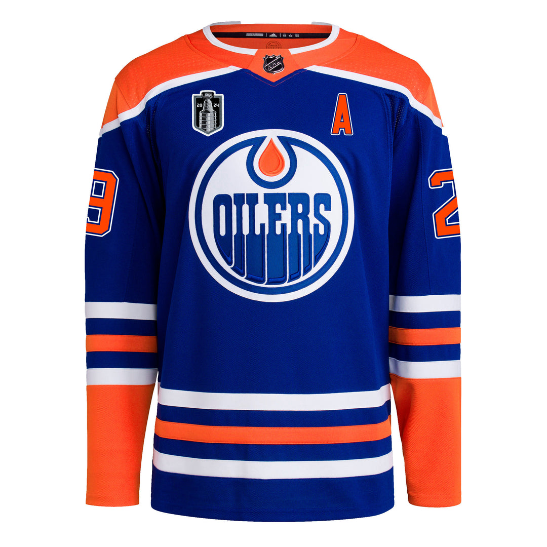 Leon Draisaitl Edmonton Oilers adidas Primegreen Authentic Royal Blue Home Jersey w/ STANLEY CUP FINAL PATCH