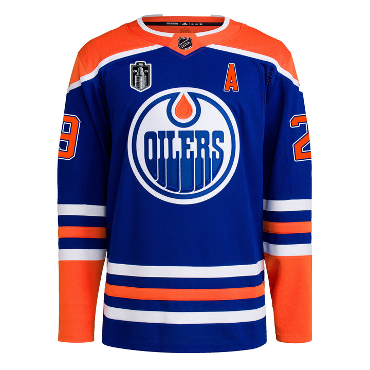 Leon Draisaitl Edmonton Oilers adidas Primegreen Authentic Royal Blue Home Jersey w/ STANLEY CUP FINAL PATCH