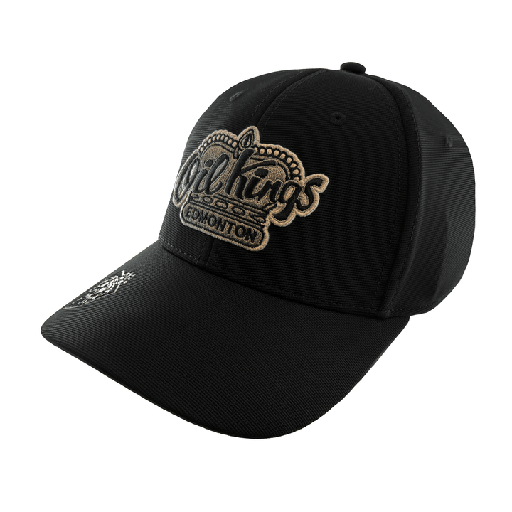 Edmonton Oil Kings American Needle Platinum Black Deboss Adjustable Hat