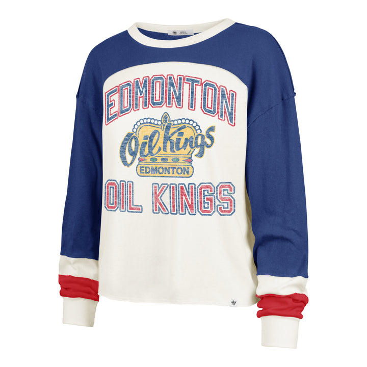 Edmonton Oil Kings Women's '47 Curve Toni White Long Sleeve T-Shirt