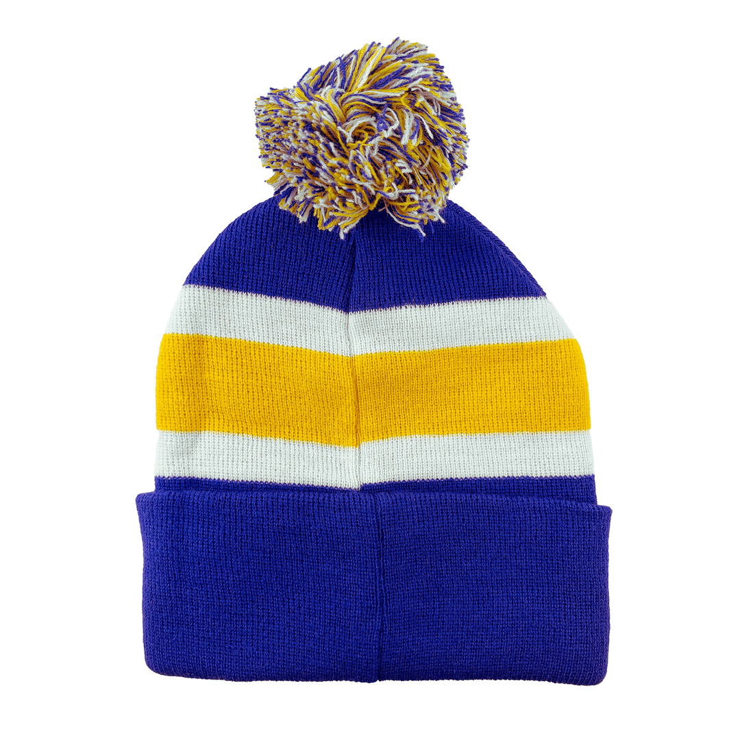 Edmonton Oil Kings Youth American Needle Blue & Youth Striped Toque w/ Pom