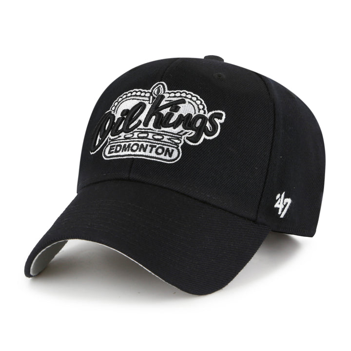 Edmonton Oil Kings '47 Black Primary Logo MVP Adjustable Hat