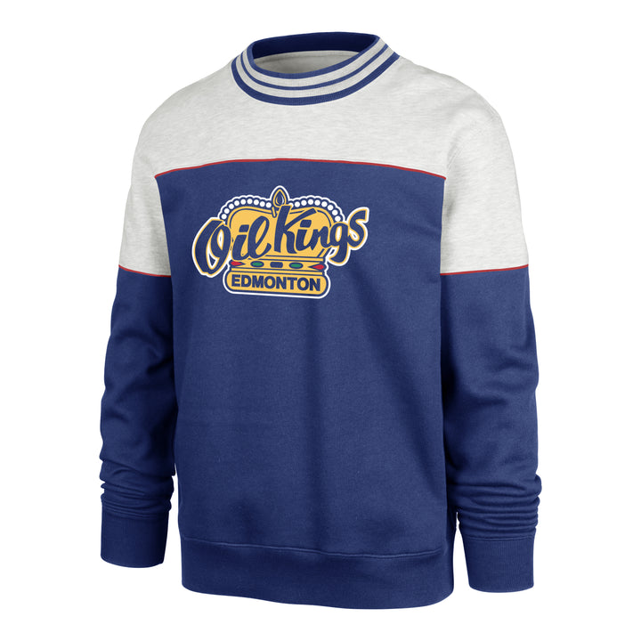 Edmonton Oil Kings '47 Satin Lock Bryson Blue Crewneck Sweatshirt