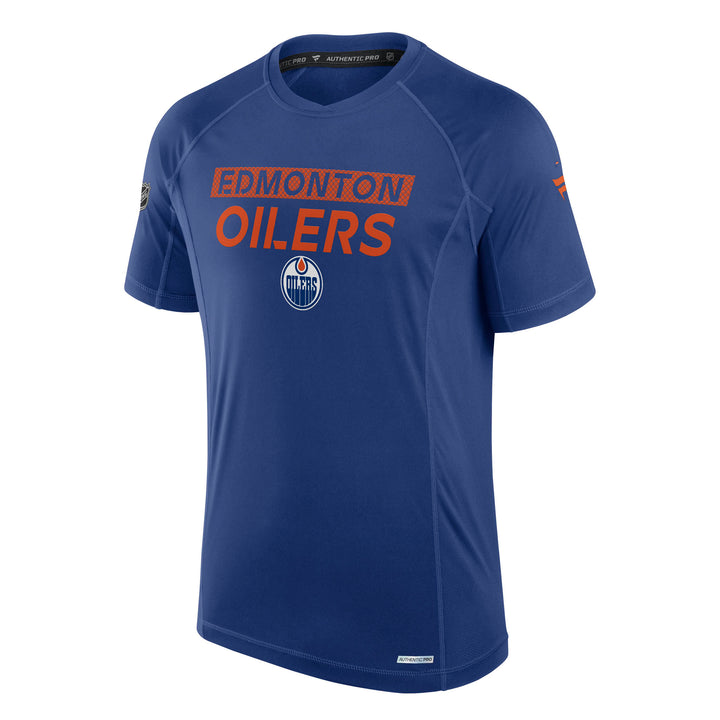 Edmonton Oilers 2024-25 Fanatics Authentic Pro Blue Rink Tech T-Shirt