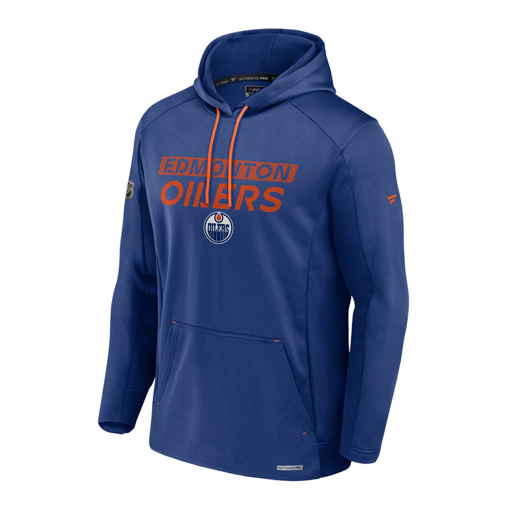 Edmonton Oilers 2024-25 Fanatics Authentic Pro Pullover Blue Rink Side Hoodie