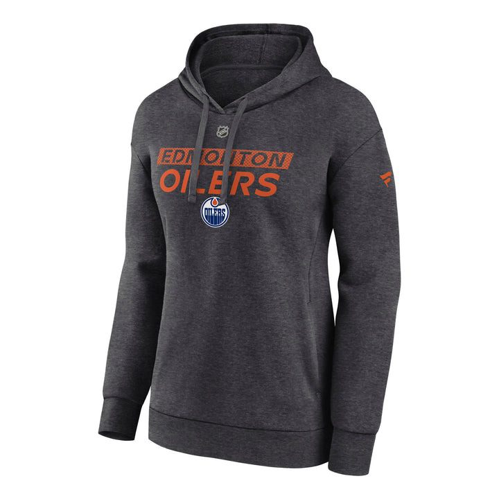 Edmonton Oilers 2024-25 Women's Fanatics Authentic Pro Primary Grey Pullover Hoodie