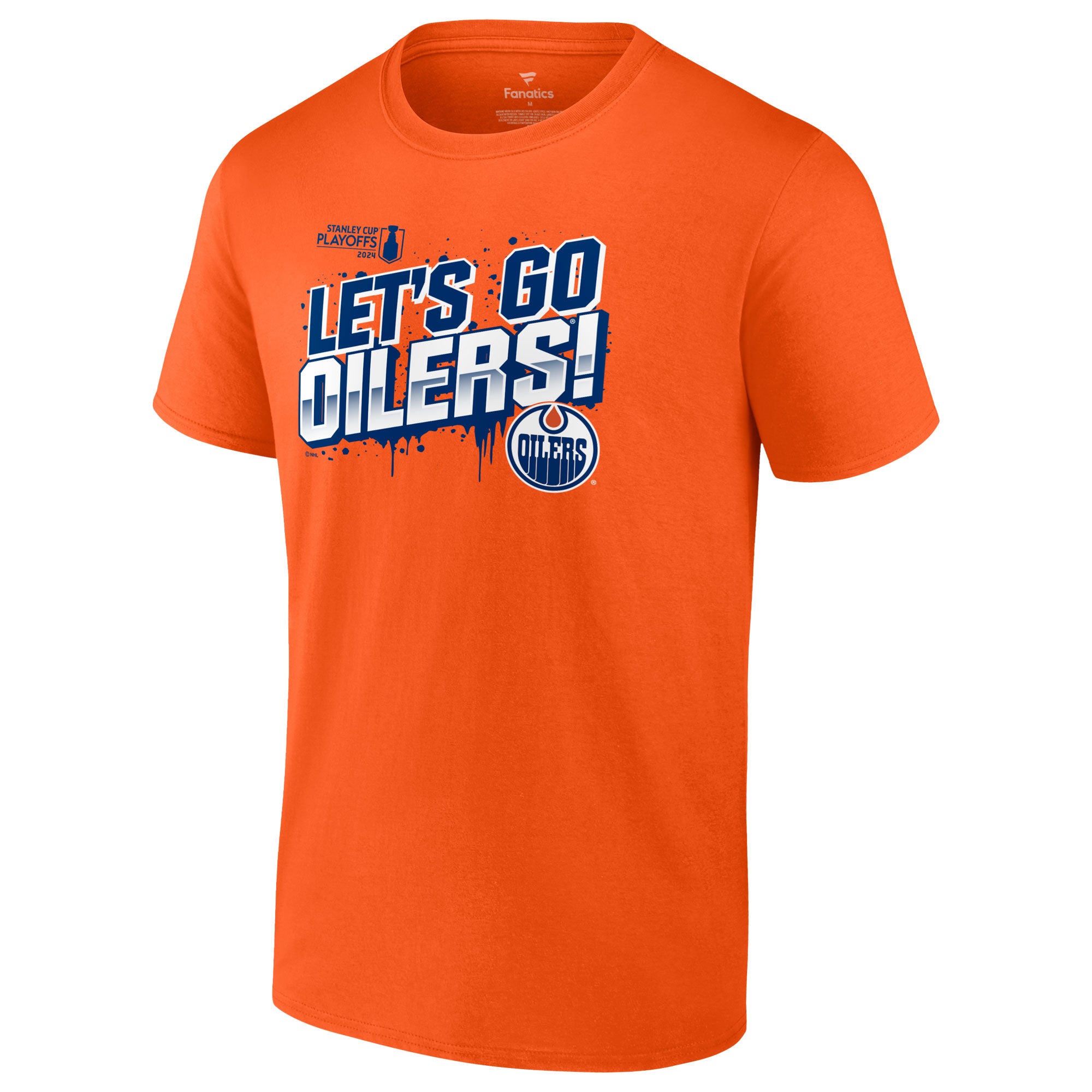 Edmonton Oilers 2024 Stanley Cup Playoffs Fanatics Let's Go Oilers Ora ...