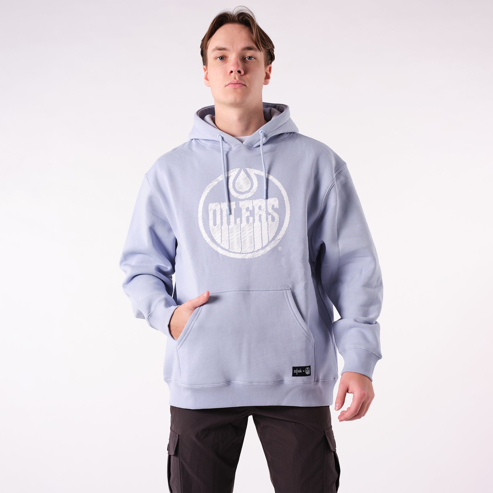 Edmonton Oilers 22Fresh Scribble Sky Blue Hoodie