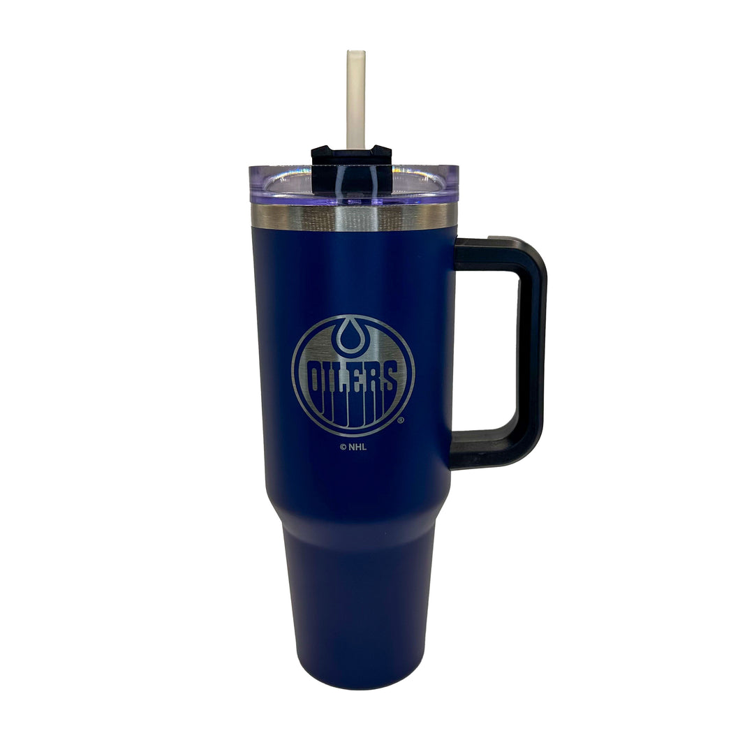 Edmonton Oilers 40oz Blue Travel Tumbler