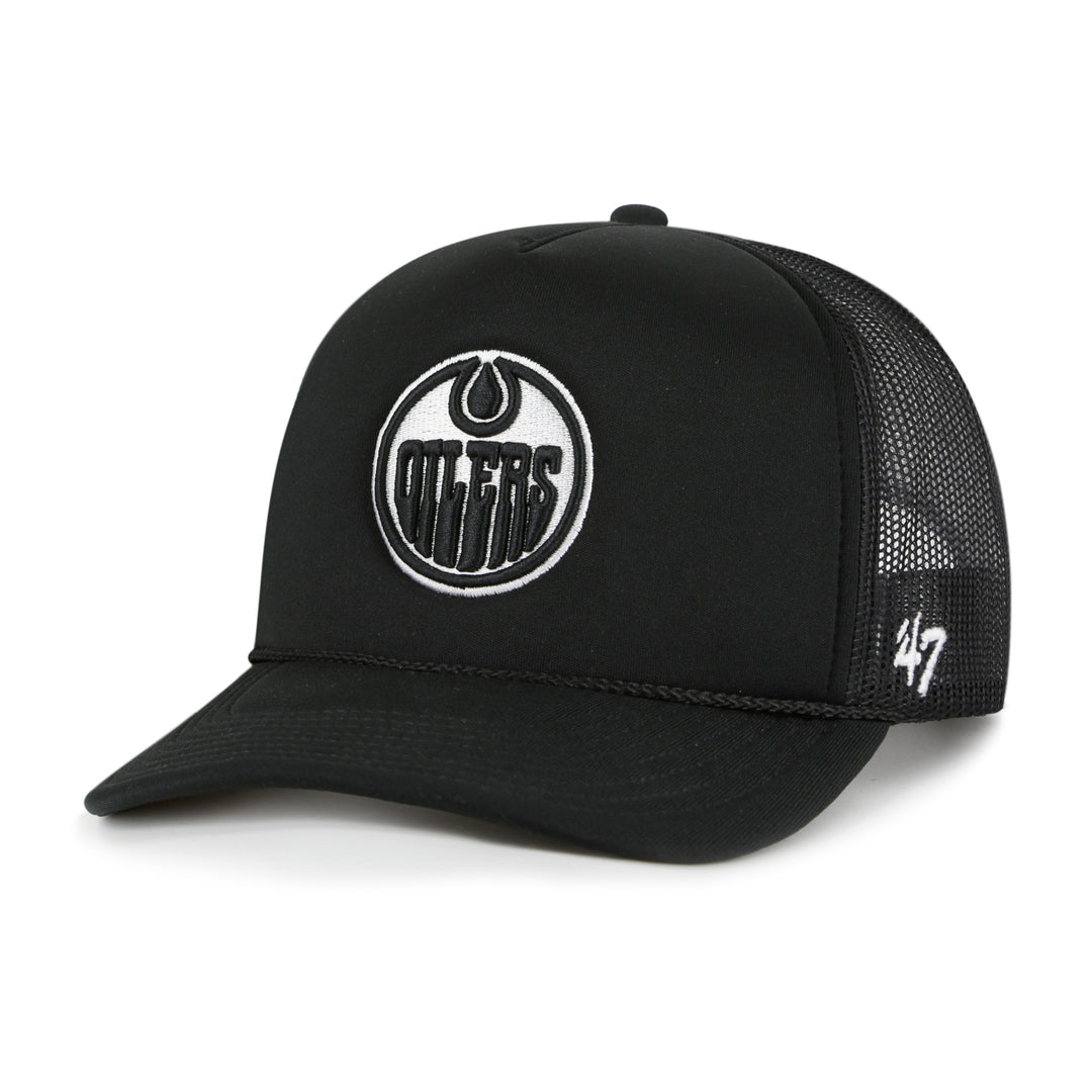 Edmonton Oilers '47 Black Foam Front Trucker Snapback Hat