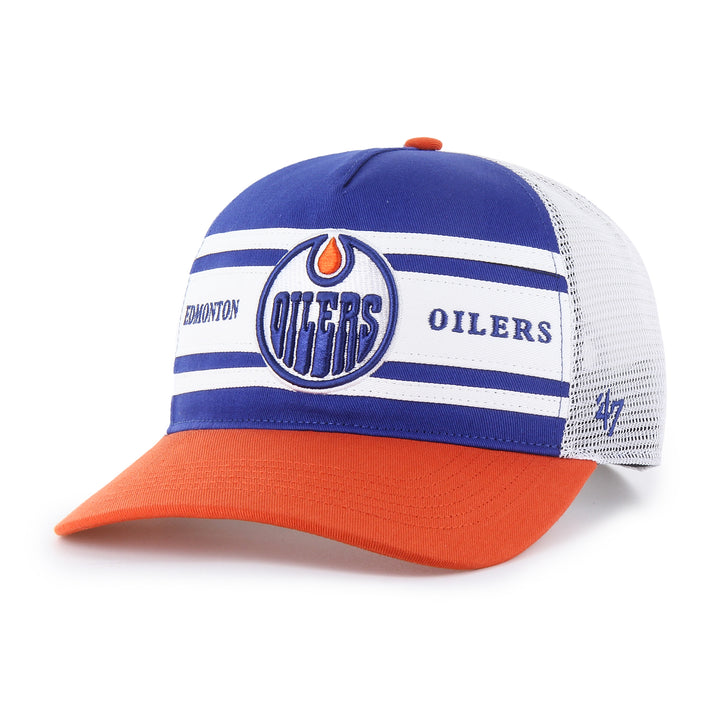 Edmonton Oilers '47 White & Blue Double Header Hitch Snapback Hat