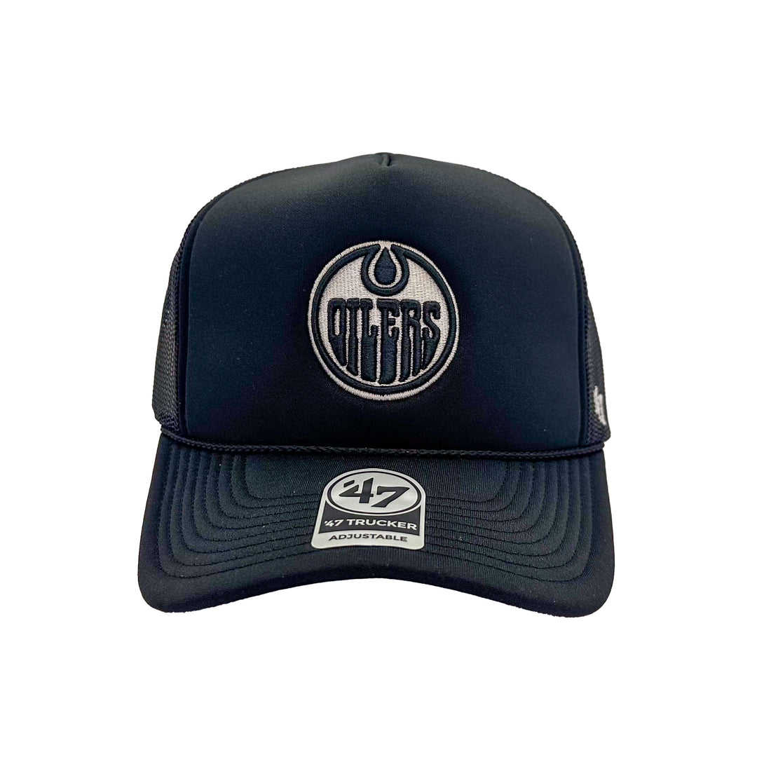 Edmonton Oilers '47 Black Foam Front Trucker Snapback Hat