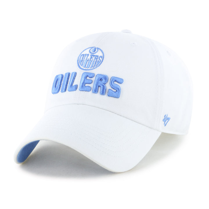 Edmonton Oilers Womens '47 White Luminance Clean Up Adjustable Hat