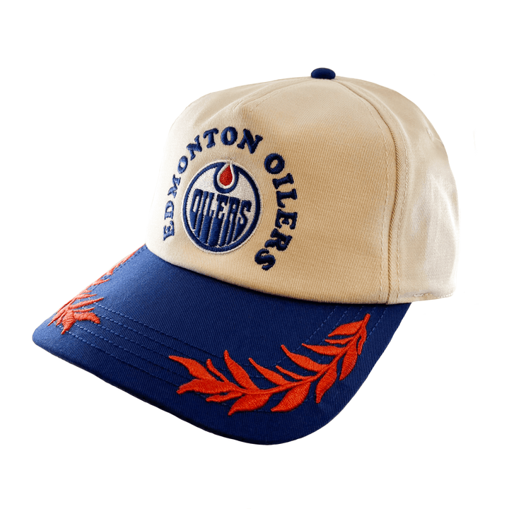 Edmonton Oilers American Needle Cream & Blue Club Capitan Snapback Hat