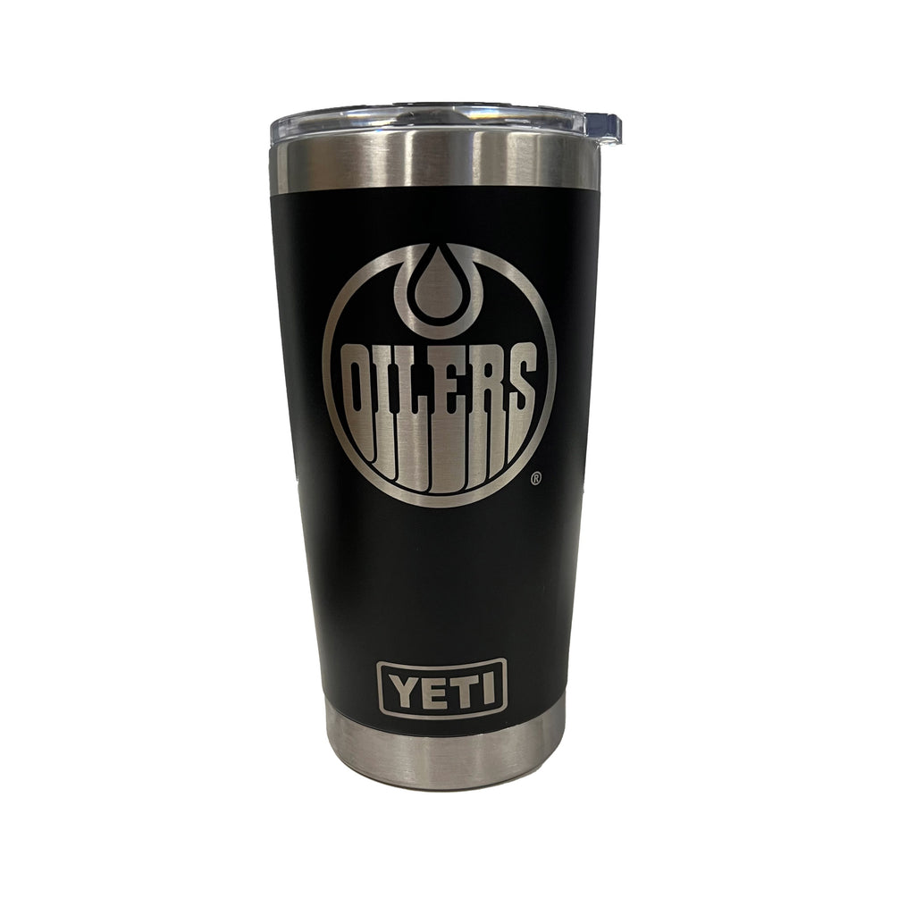 Edmonton Oilers YETI Rambler Black 20 oz Stainless Steel Tumbler