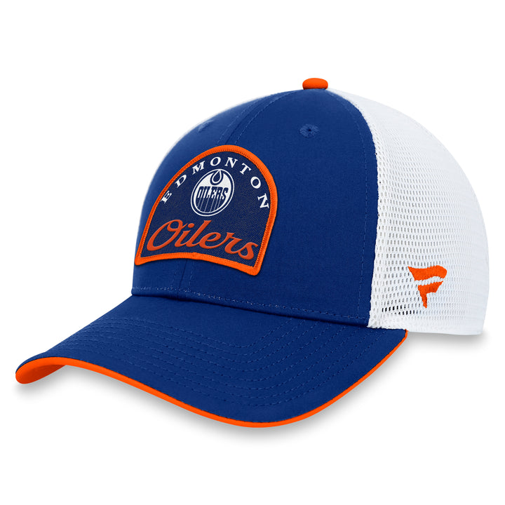 Edmonton Oilers Blue Fundamental Trucker Snapback Hat