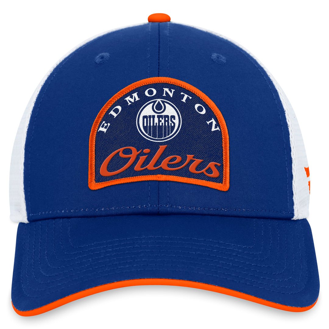 Edmonton Oilers Blue Fundamental Trucker Snapback Hat