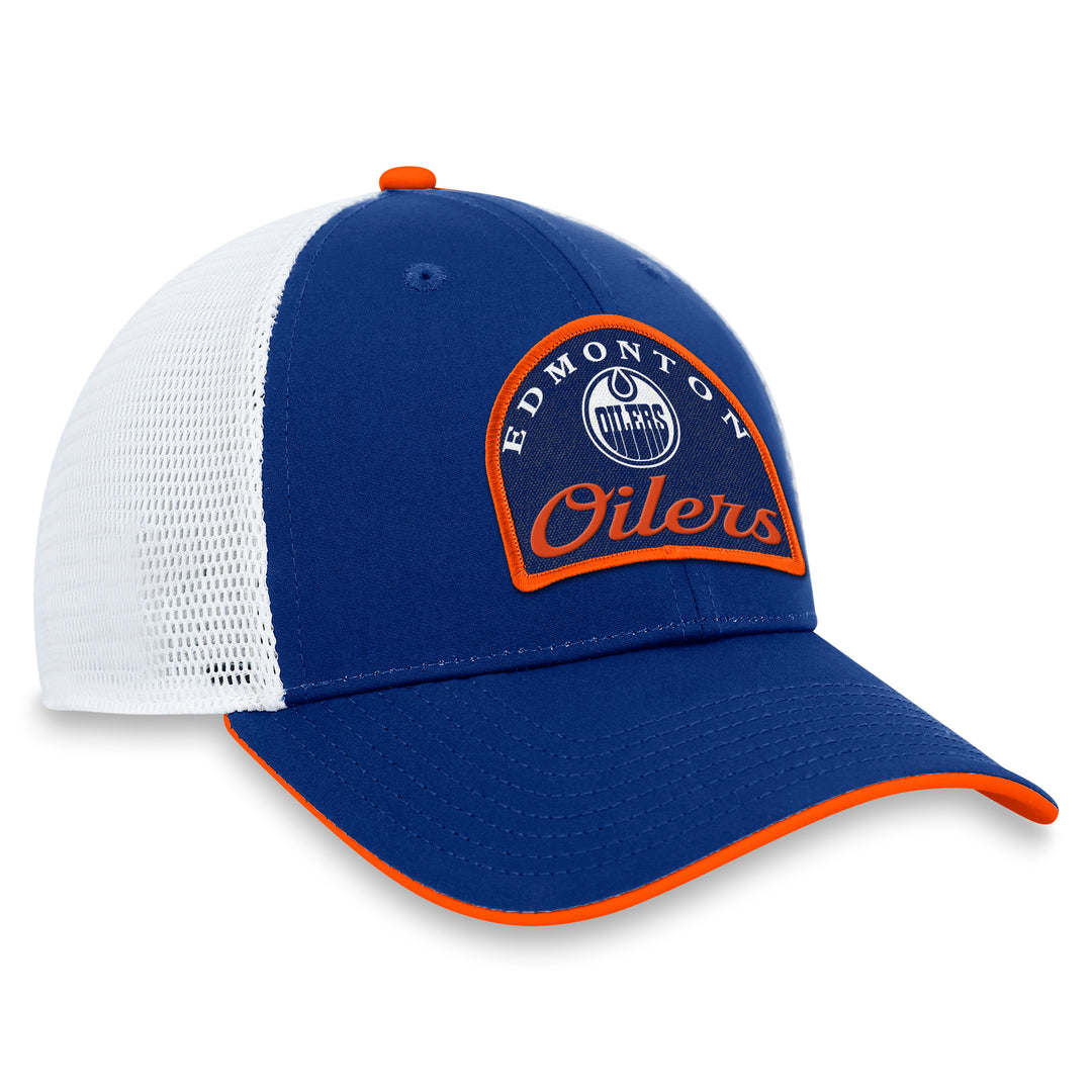 Edmonton Oilers Blue Fundamental Trucker Snapback Hat