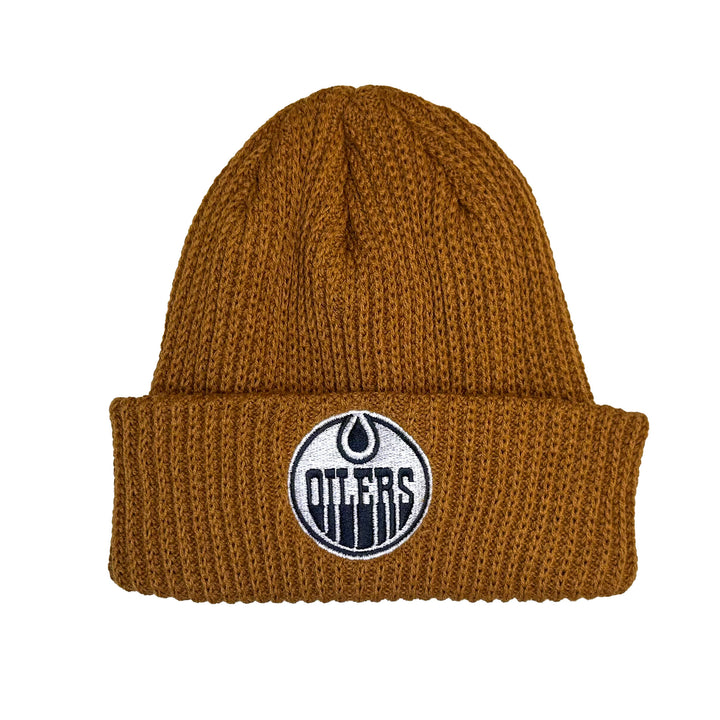 Edmonton Oilers CCM Khaki Wood Watchman Cuffed Toque/Beanie