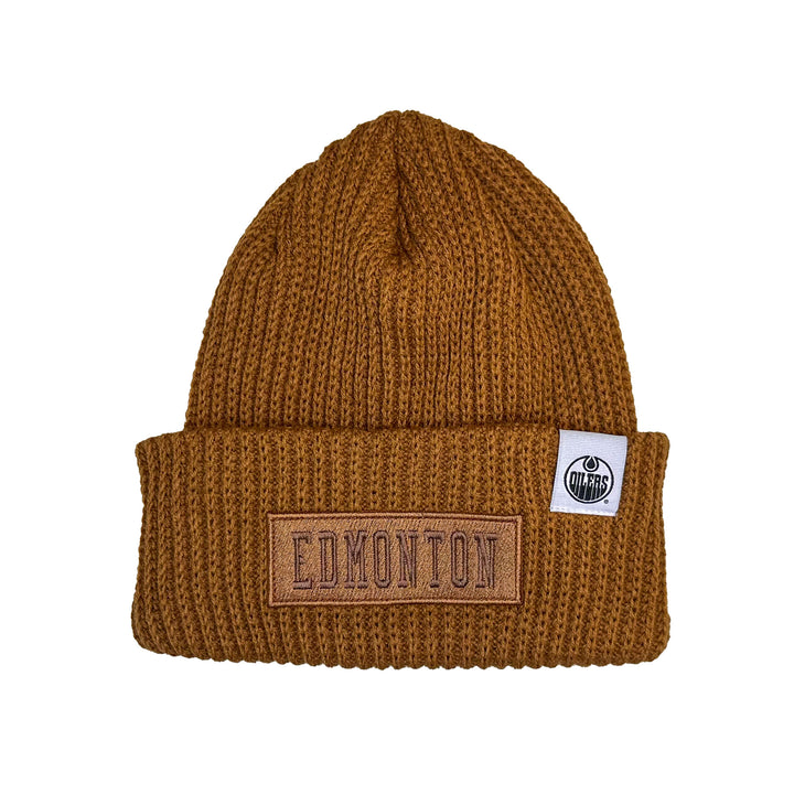 Edmonton Oilers CCM Khaki Wood High Cuff Toque/Beanie